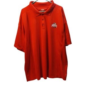The Ohio State Buckeyes P2 By Pro Player Red Polo Shirt 2XL Men University OH ST